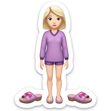 woman model standing on foot with slippers sticker