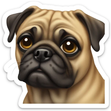 Two brindle pugs sticker