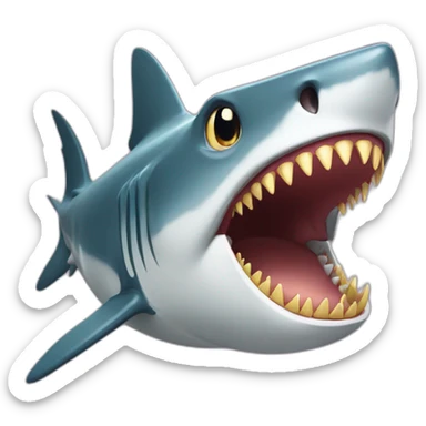Shark with golden teeth sticker