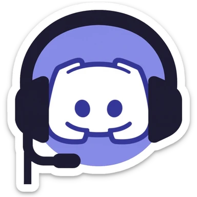 Discord logo with headphones, gaming communication app sticker