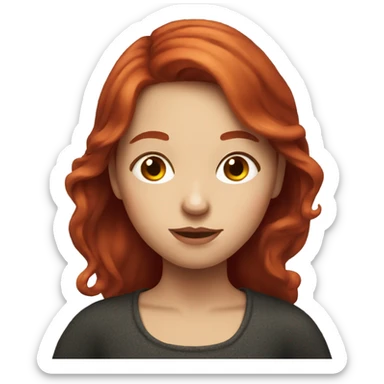Portrait of a red-haired girl who drinks red wine sticker