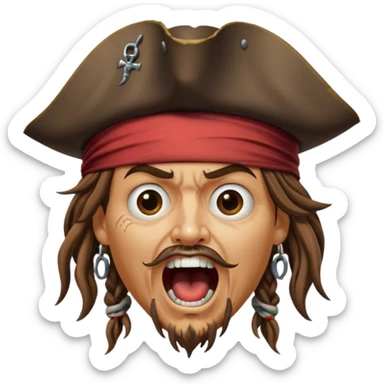 jack sparrow screaming sticker