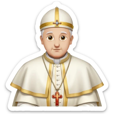 Pope with traditional white mitre and papal vestments sticker