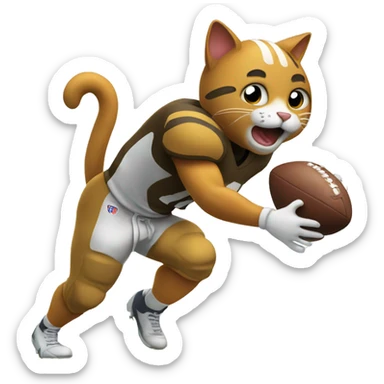 #11 cat playing football sticker
