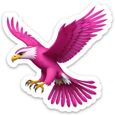 Flying pink hawk sticker
