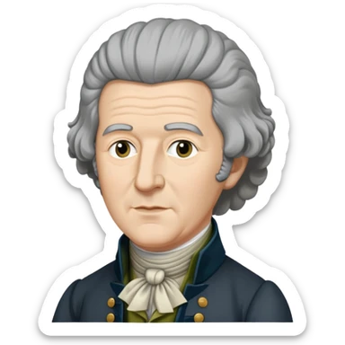Edmund Burke 18th century Irish statesman philosopher with grey wig and historical clothing sticker