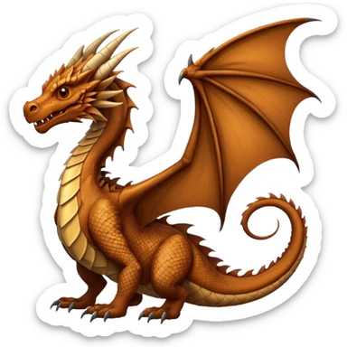 Brown winged dragon sticker