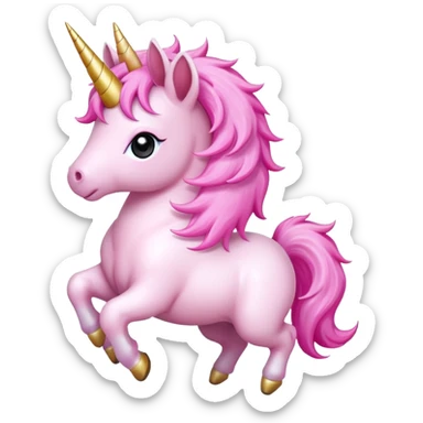 Cute anime pink baby unicorn dancing 
 sticker
