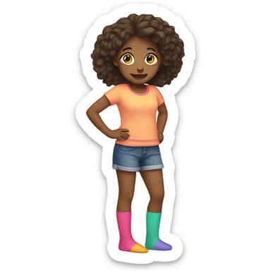 Girl wearing slippers sticker