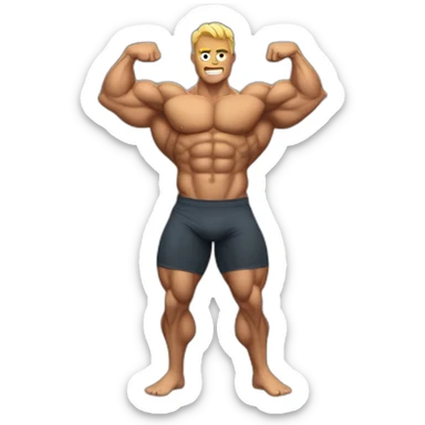 Bodybuilder flexing sticker