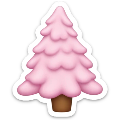 pastel pink christmas tree sticker