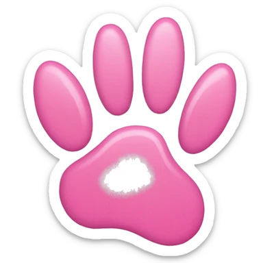 pink paw sticker