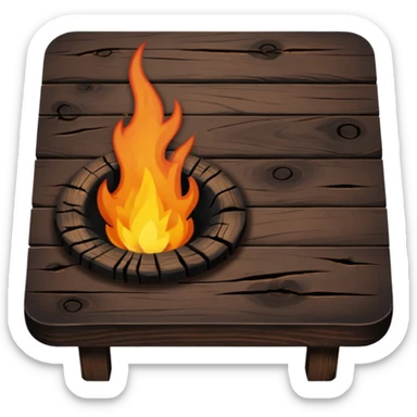 scorched wooden table sticker
