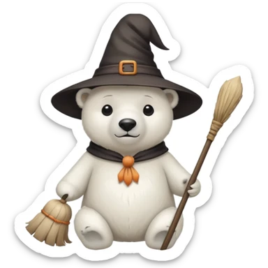 polarbear in role witch sticker