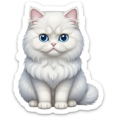 Persian cat full body sitting with blue eyes sticker