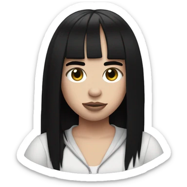Black hair billie eilish sticker