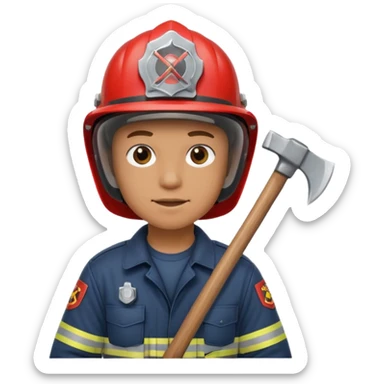 wild in firefighter suit sticker