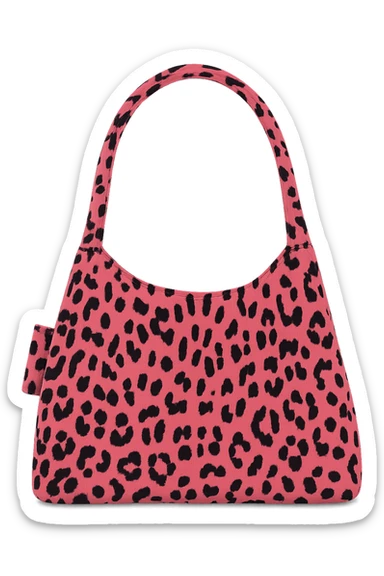 Pink leopard bag, remove background sticker