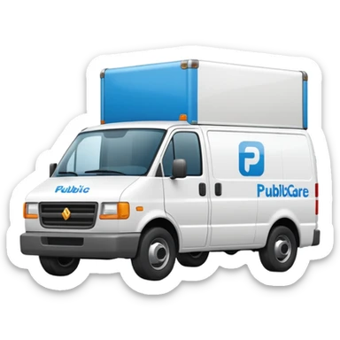 a delivery van with "Publicare" logo sticker