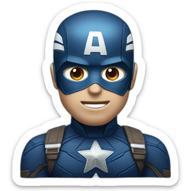 Captain America with face mask sticker