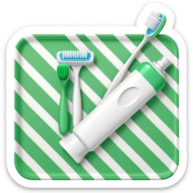 Toothbrush and toothpaste with  green Salah mat sticker