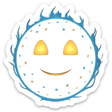 Make the smile more subtle and gentle. Enhance the ball to feel like a mystical, magical aura guide, with ethereal glow and a sense of wisdom. Keep the 3D emoji style. sticker