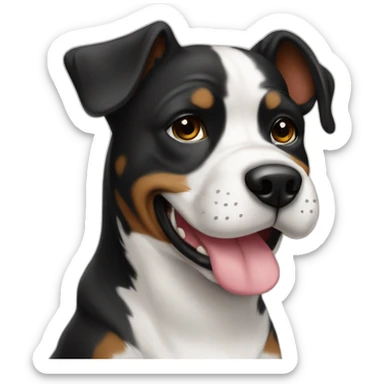 Dog Boston smile whit theet black sticker