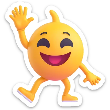 LFG emoji character in light green color, dynamic pose, cheerful vibe, no text sticker