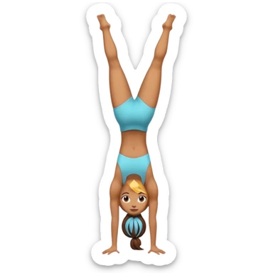 Girl hand stand sticker