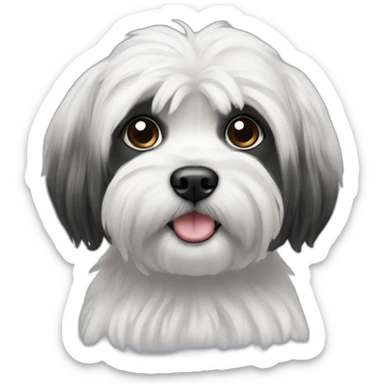 Black and white shitzu sticker