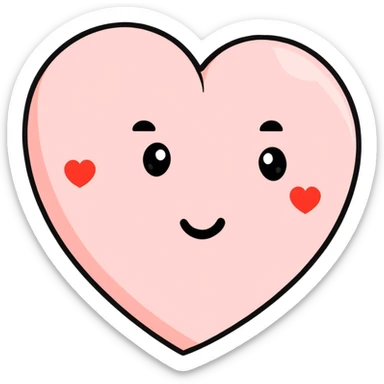 cute heart with a face representing love sticker