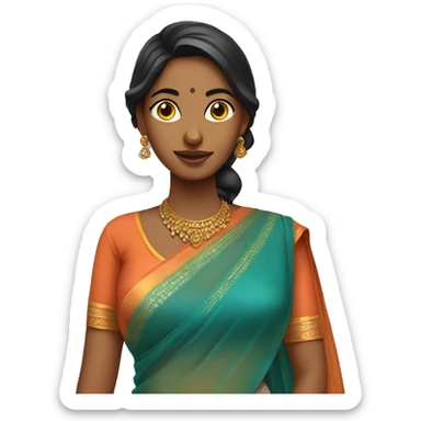 Indian women wearing saree sticker