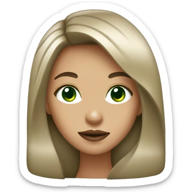 girl with big lips, long brown hair and green eyes  sticker