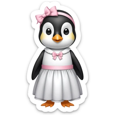 Pinguin das sich als Mädchen verkleidet sticker
