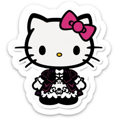 Gothic hello kitty sticker