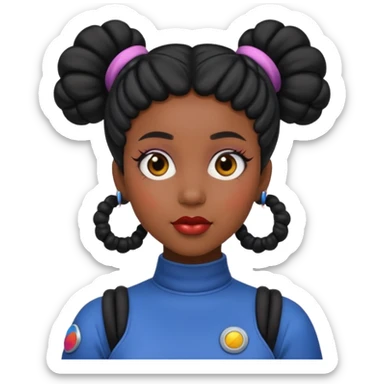 Black woman with Space buns sticker