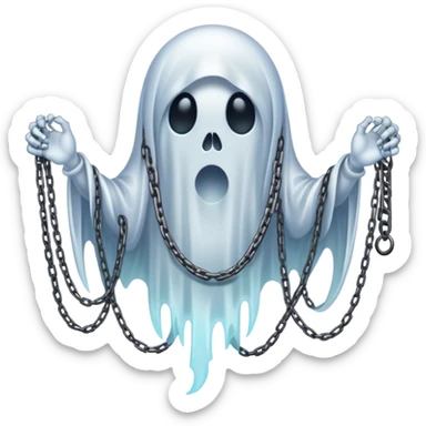ghostly specter with chains sticker