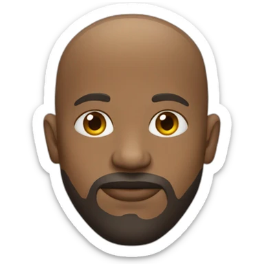 african bald man with a round face and a semi short beard  sticker