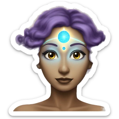 Pleiadian radiant glowing diva woman female third eye sticker