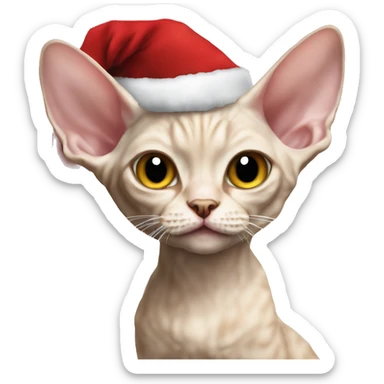 Devon Rex cat as Santa  sticker