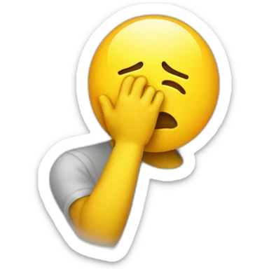 Facepalm a classic yellow circle face sticker