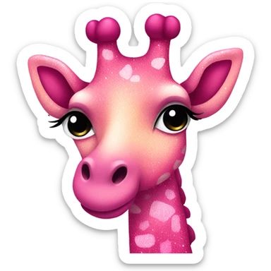 Pink ombre giraffe with glitter sticker
