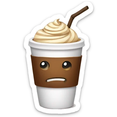 Coffee with a bow on the straw sticker