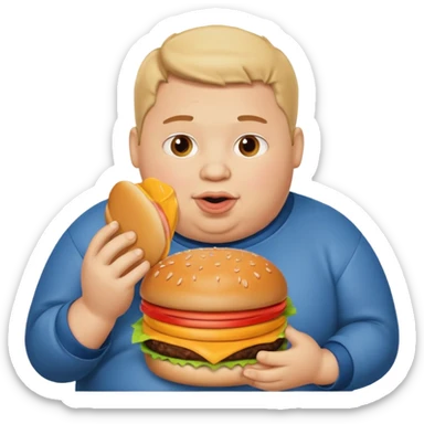 Fat Boy with burger tower sticker