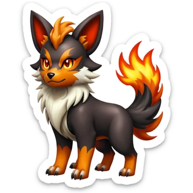 Shiny Gothic Exotic Futuristic Houndoom-Arcanine-Zorua-Torracat-Pokémon-Fakémon-hybrid-creature sticker
