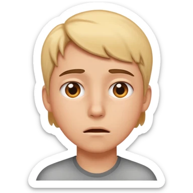 Nervous face sweating looking to the side  sticker