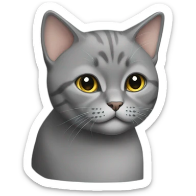 gray british short hair cat sticker