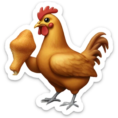 Chicken eating chicken sticker
