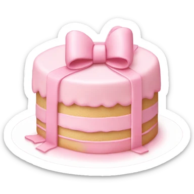 Bow light pink cake  sticker