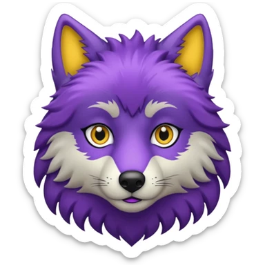 Loup noir et violet sticker